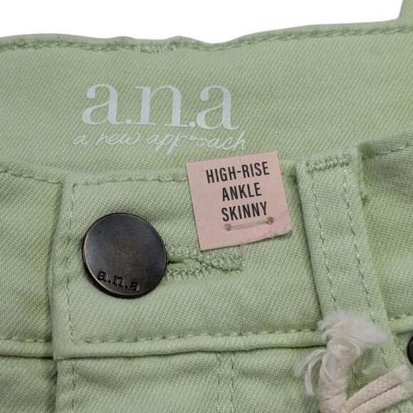 a.n.a Women's High-Rise Ankle Skinny Jeans Green Size 2 - Picture 6 of 10
